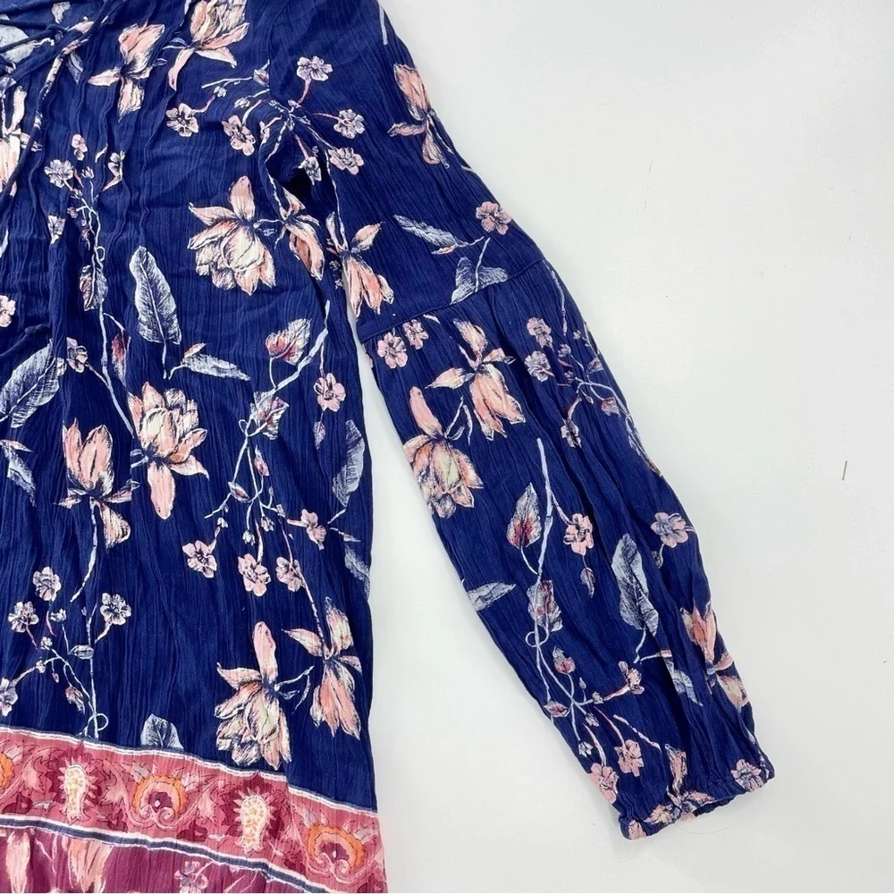 Billabong just like you starry nights boho long sleeve shirt dress‎ Blue Pink - Picture 5 of 11